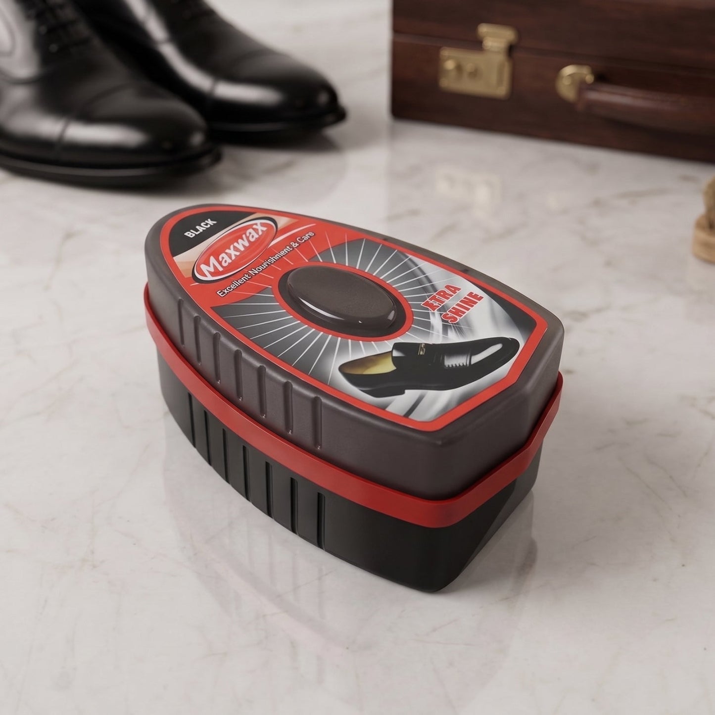 Maxwax Black Instant Shoe Shiner (1 Pc, 7 ML)