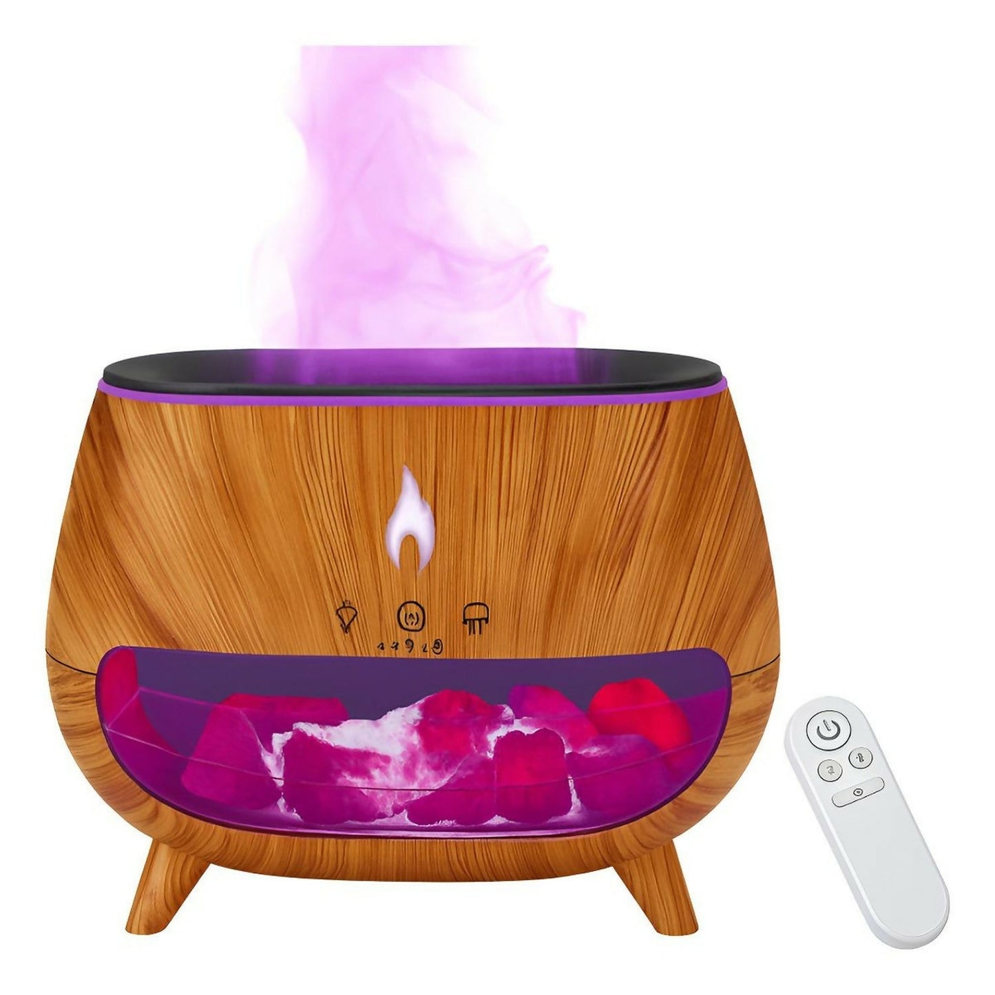 Flame Aroma Diffuser with Himalayan Salt Rocks & Remote Control