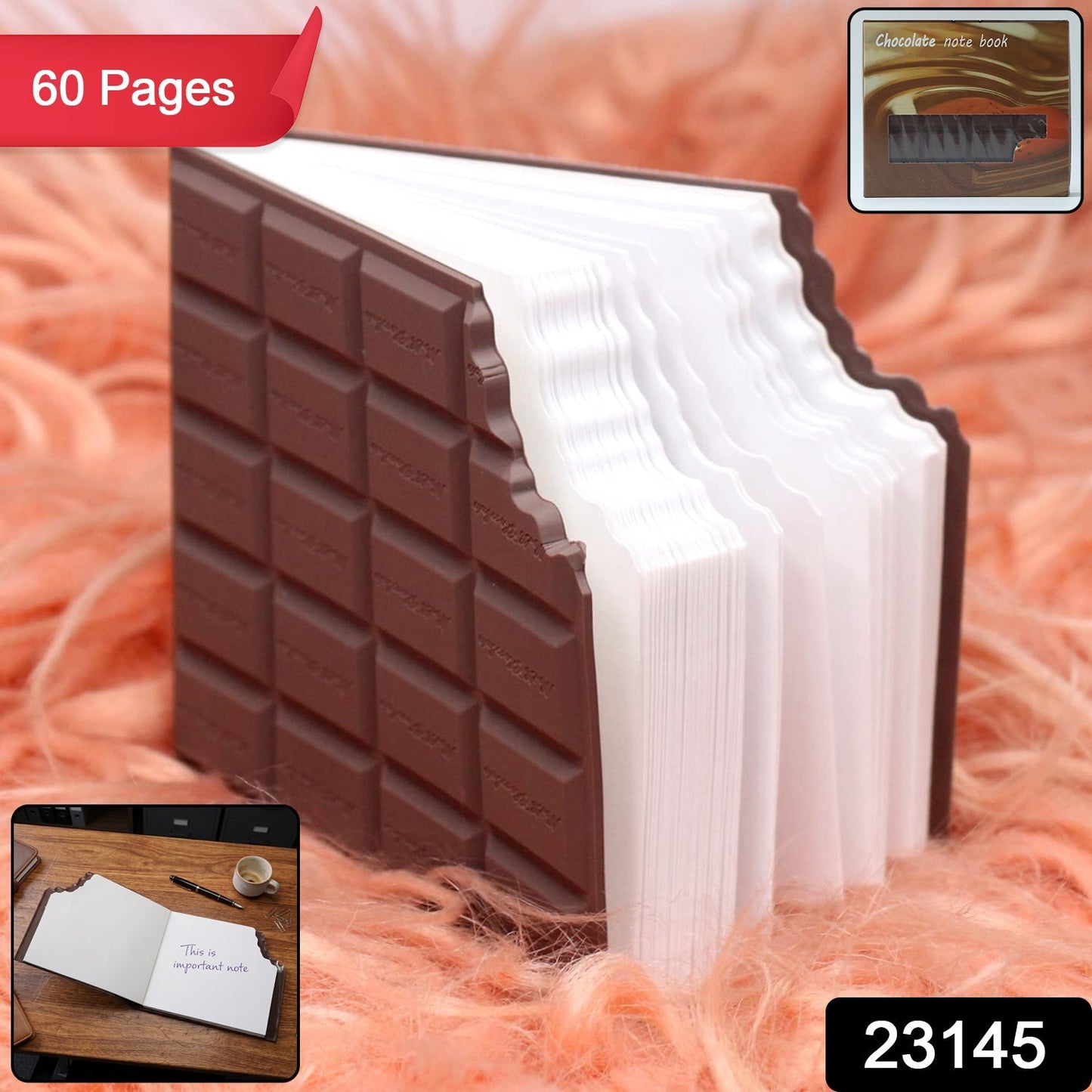 Chocolate Shaped Notebook / Diary 60 Pages (1 Pc)
