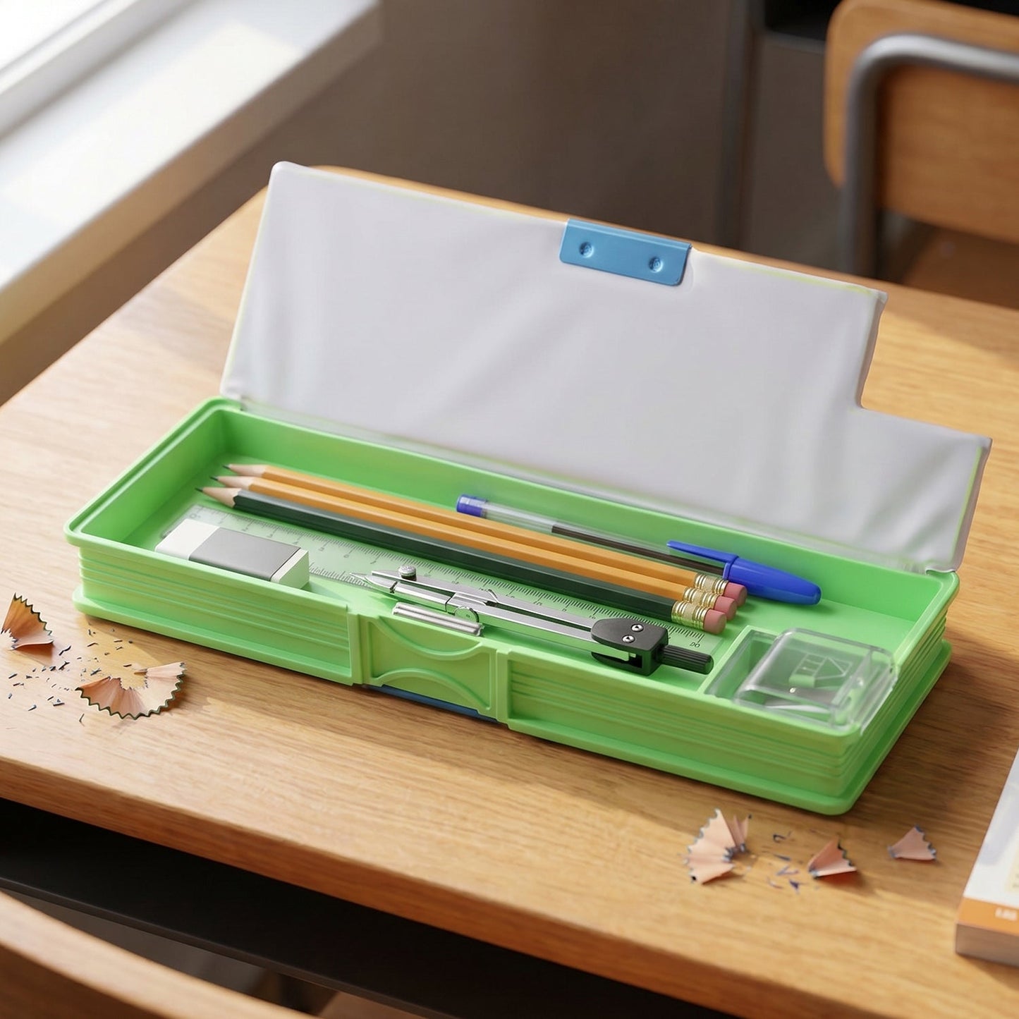 Cute Animal-Themed Kids Pencil Compass with Secure Lid (1 Pc)