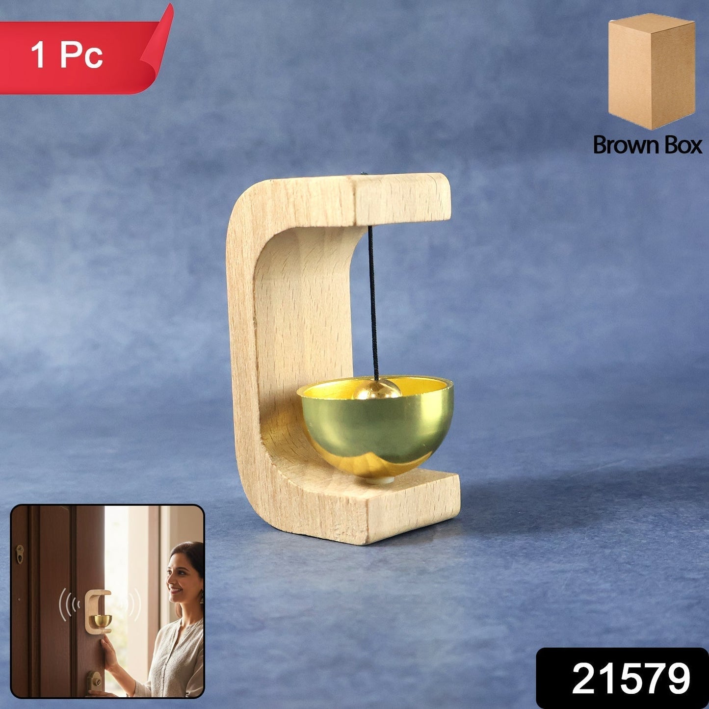 Magnetic Zen Bell for Meditation with Wooden Stand (1 Pc)