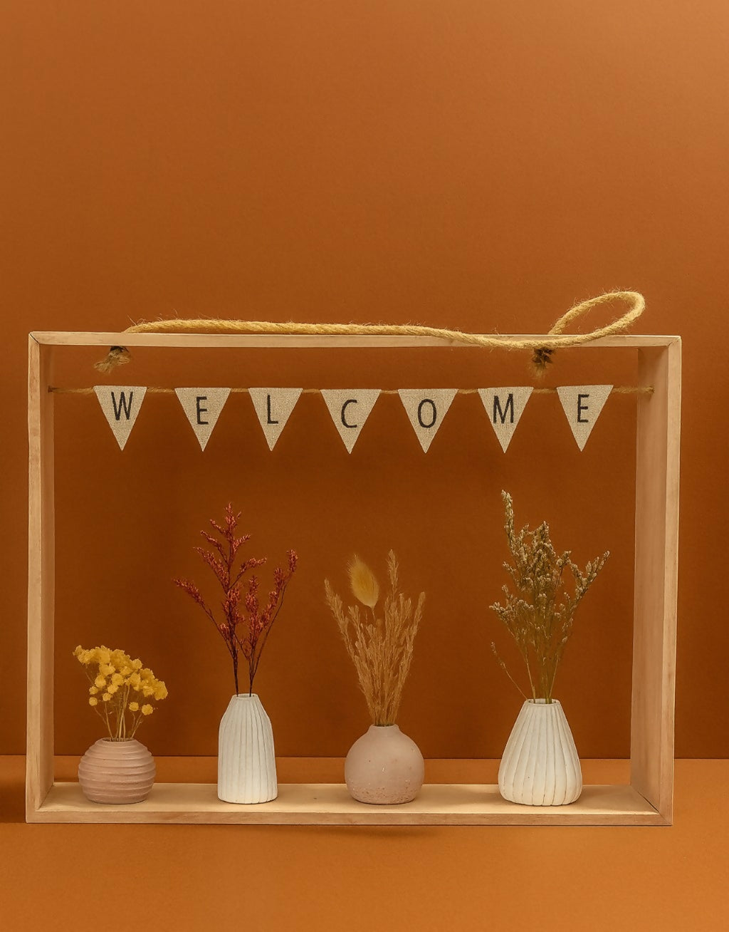Decorative Ceramic Vases with Artificial Dried Flowers for Home