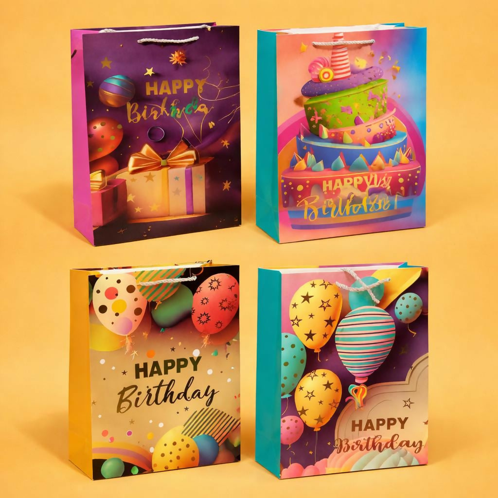 Happy Birthday Gift Bag with Handle Party Paper Carry Bag (1 PC)