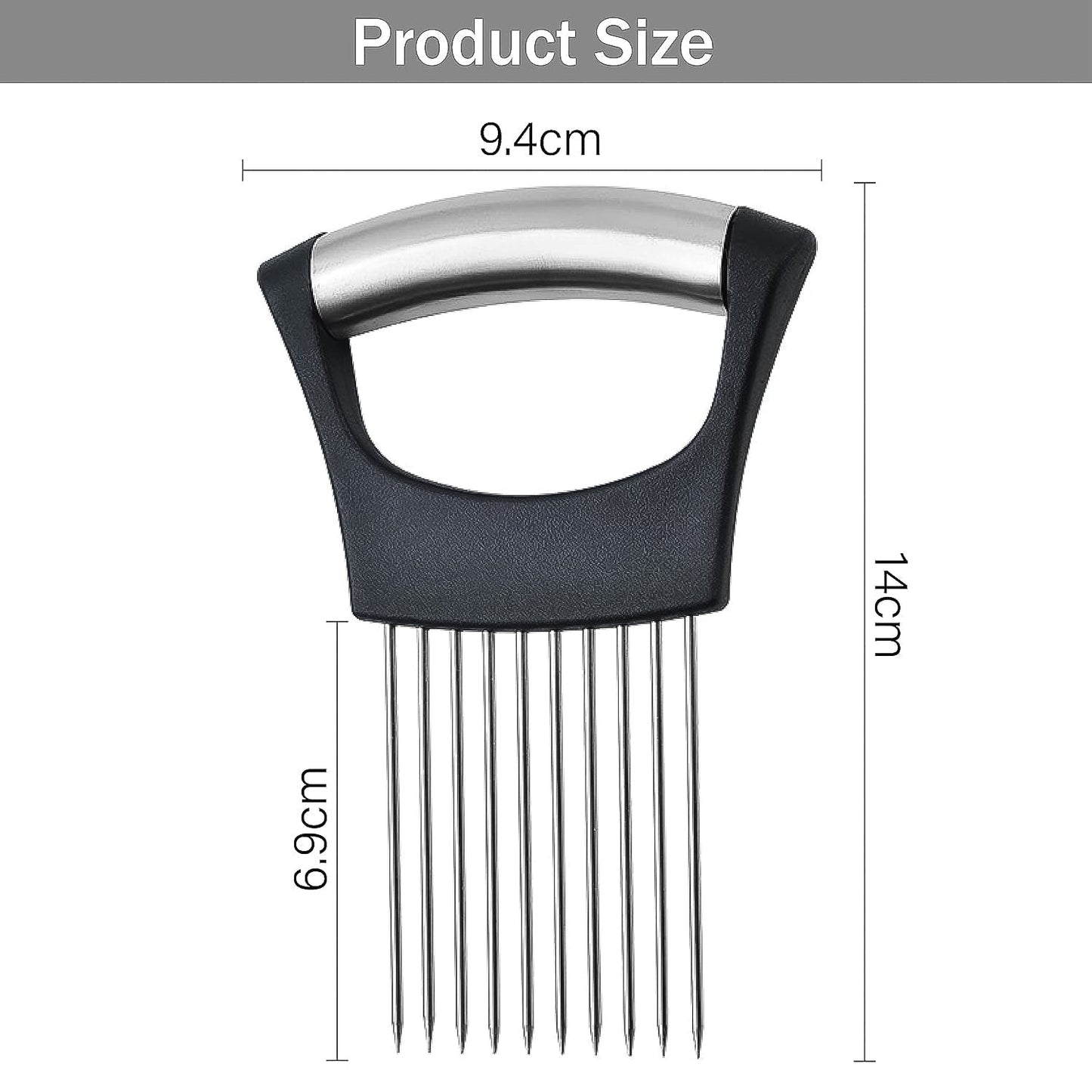 Stainless Steel Onion Cutter & Vegetable Slicer Holder Tool (1 Pc)