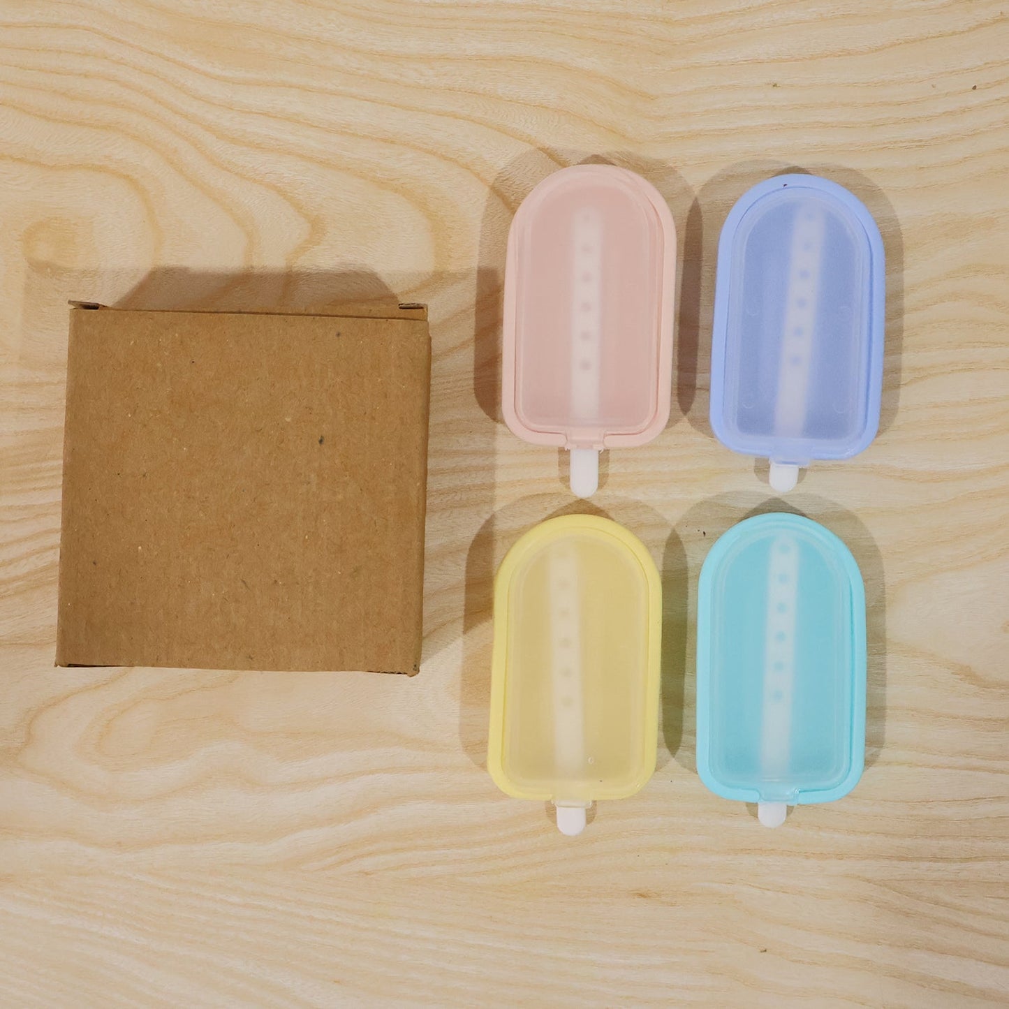 Premium Silicone Ice Cream Popsicle Mold Set 4 Pc