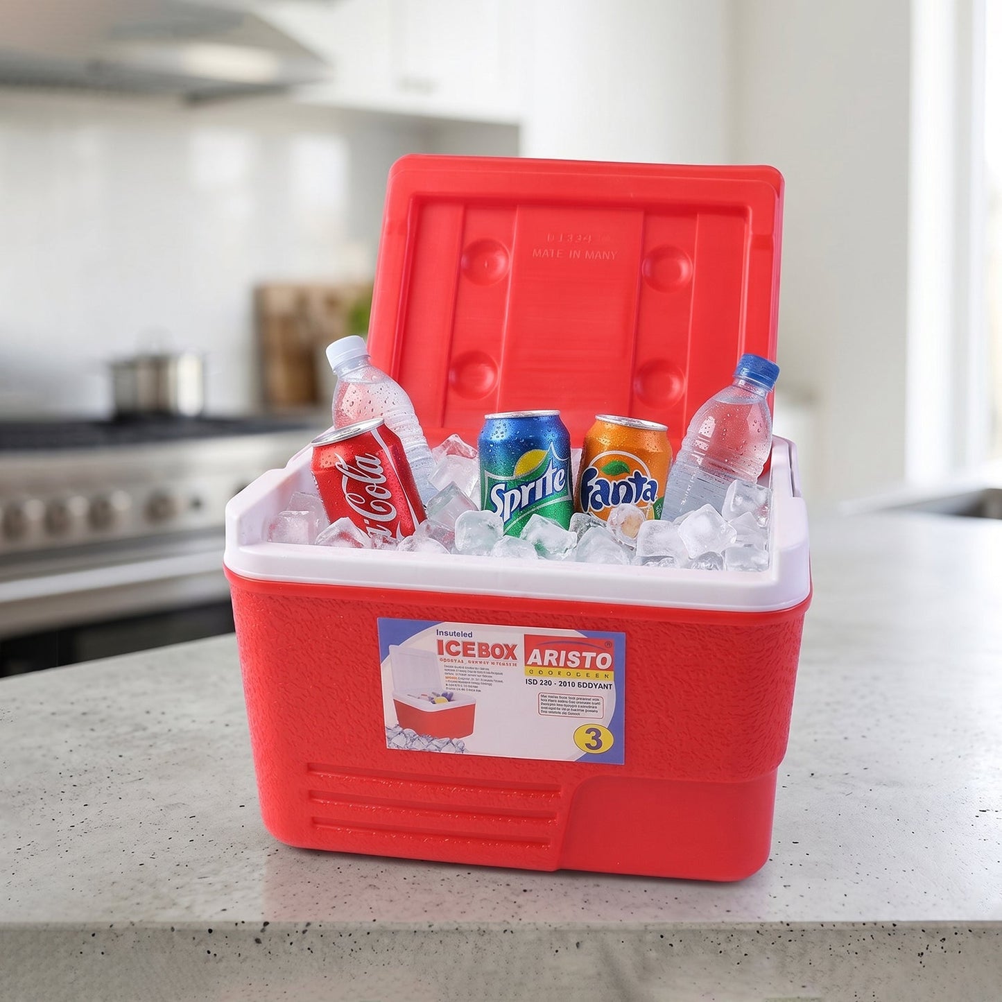 Heavy Duty Insulated Ice Box (1 Pc, Red / 3Ltr)