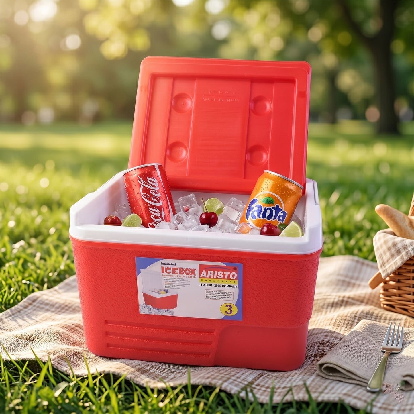 Heavy Duty Insulated Ice Box (1 Pc, Red / 3Ltr)