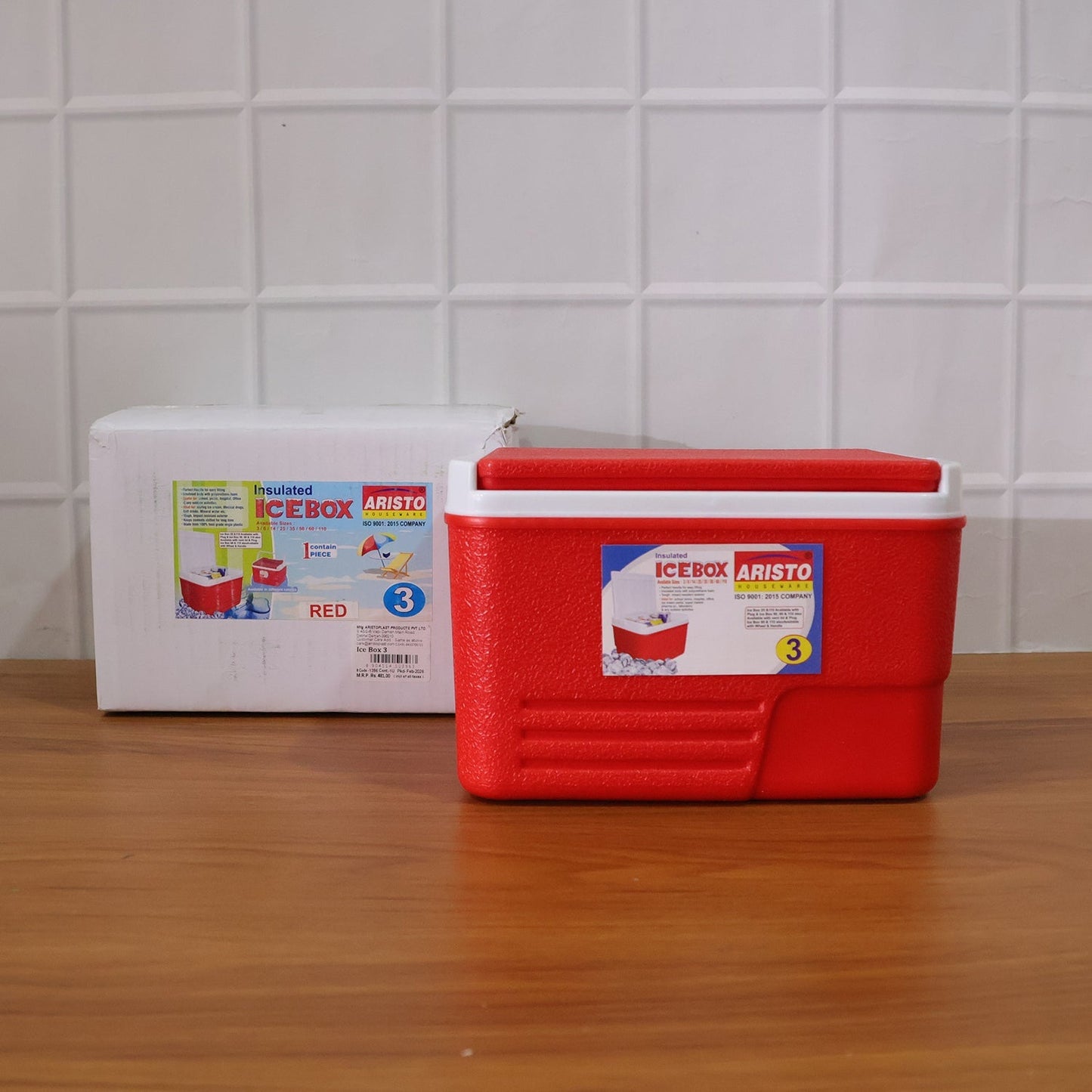 Heavy Duty Insulated Ice Box (1 Pc, Red / 3Ltr)