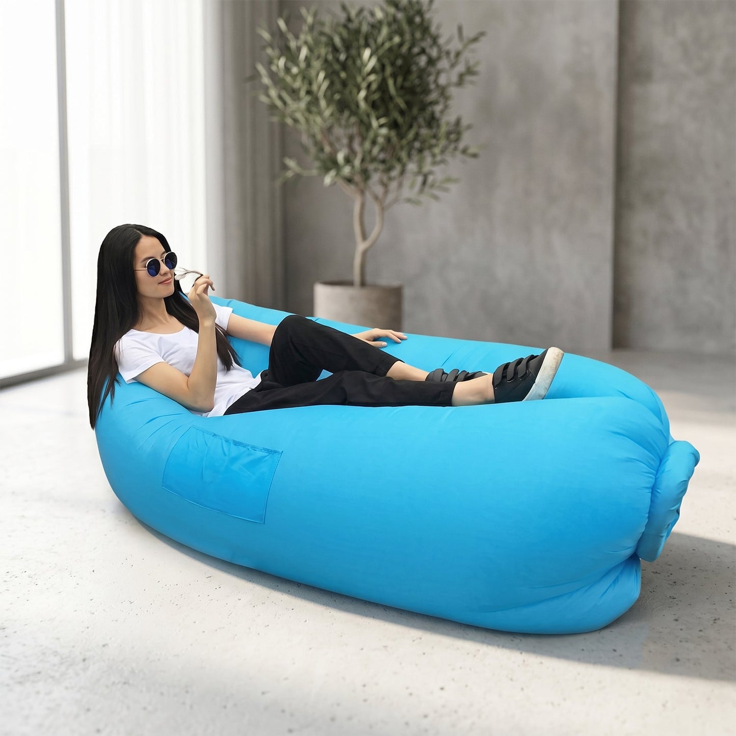 Inflatable Air Lounger Sofa for Outdoor Camping Beach Pool (1 Pc)