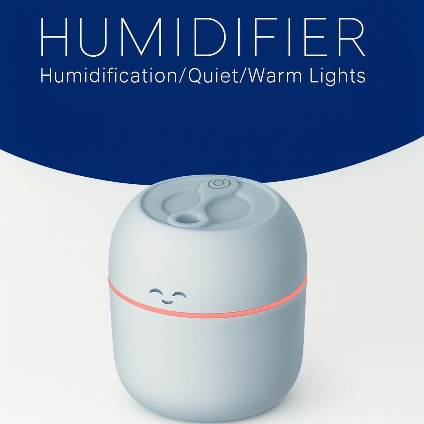 Cute Pink USB Humidifier with Night Light & Dual Spray for Home & Office