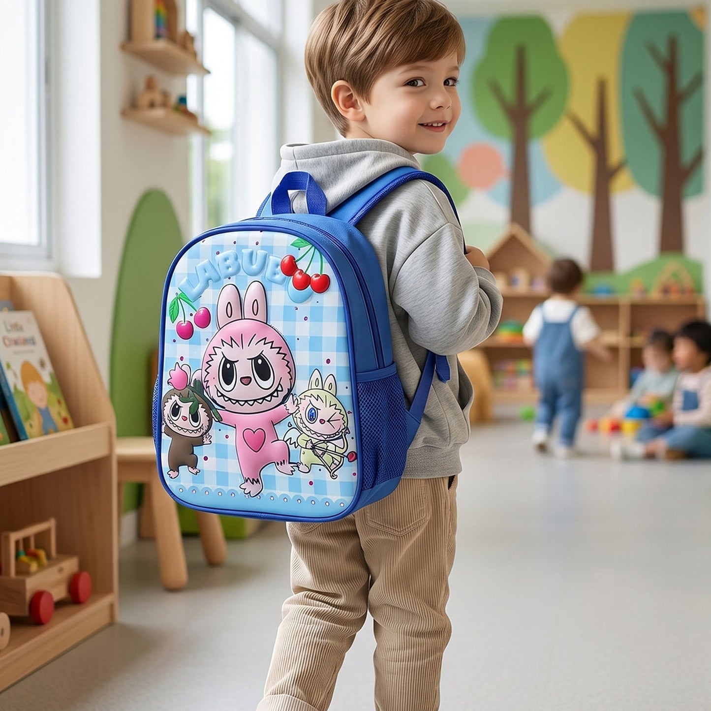 Cute Cartoon Printed Kids School Backpack (1 Pc, 12 Inch)