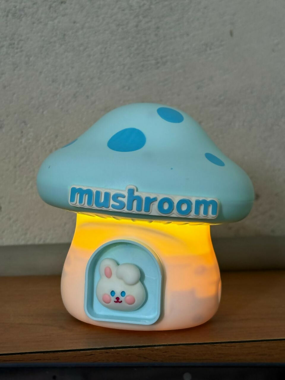 Blue Mushroom LED Desk Lamp with Pencil Sharpener & USB Charging