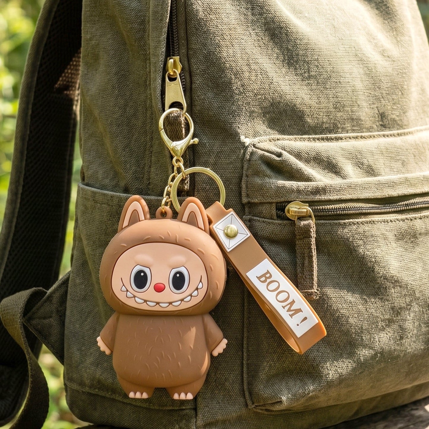 Cute Cartoon Style Silicone Mini Pouch Keychain with Strap (1 Pc)