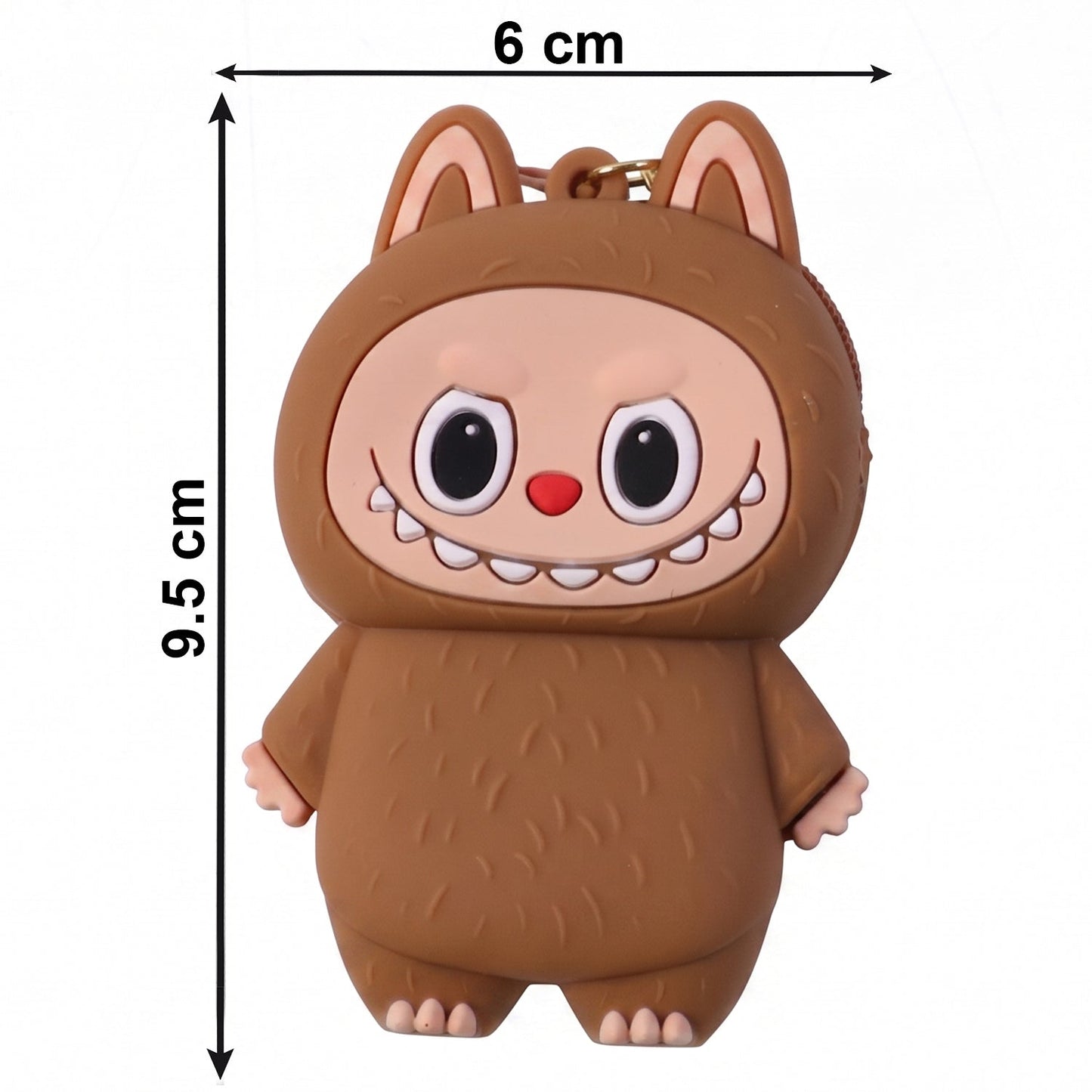 Cute Cartoon Style Silicone Mini Pouch Keychain with Strap (1 Pc)
