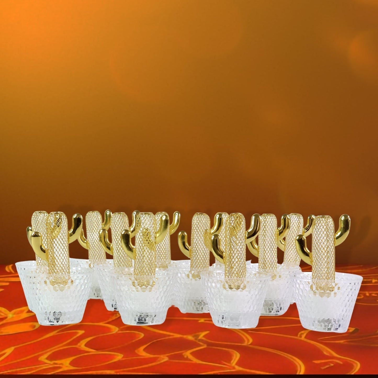 Decorative Cactus Shape LED Tealight Candles (12 Pc)