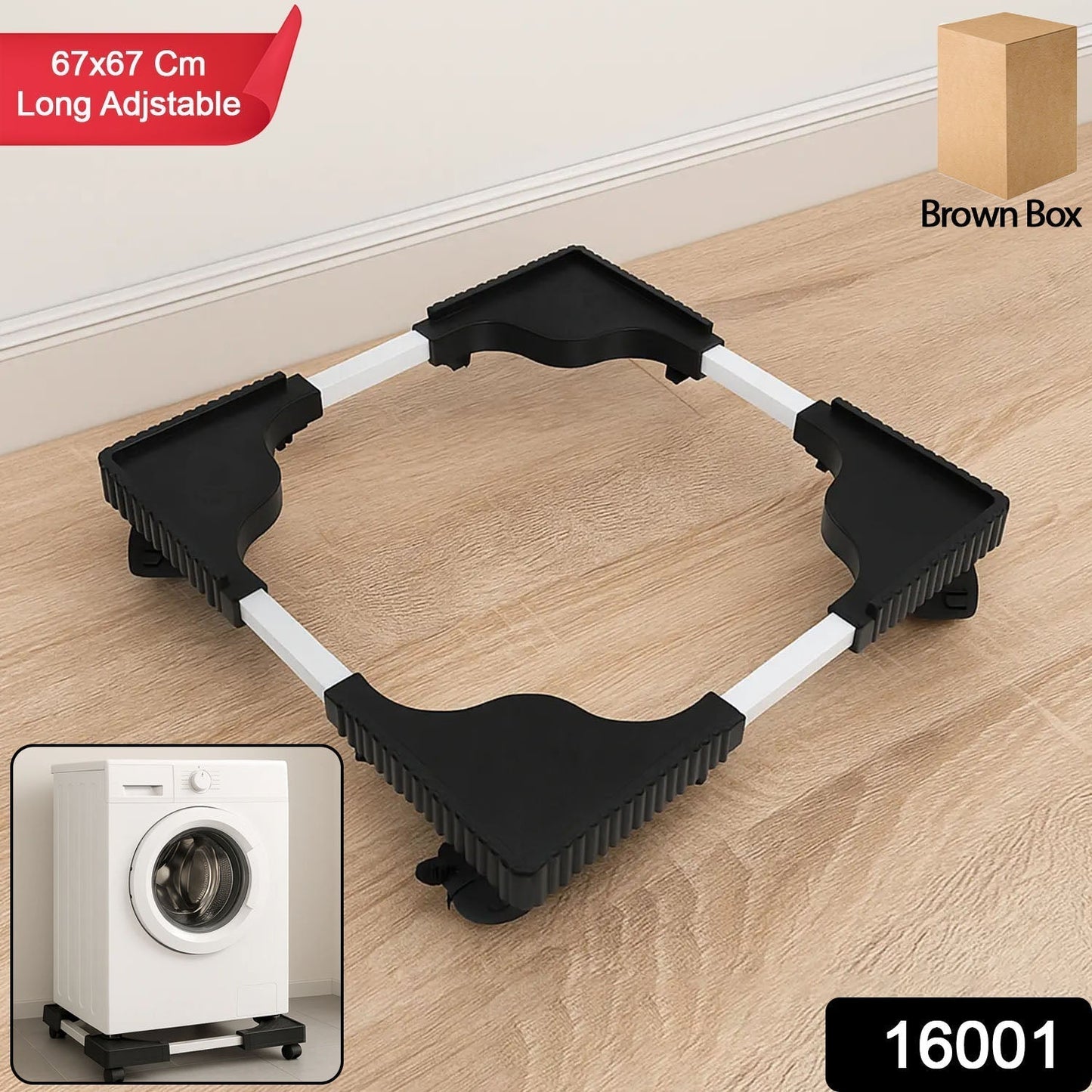 Adjustable Washing Machine & Refrigerator Stand (67×67 cm ,1 Pc)