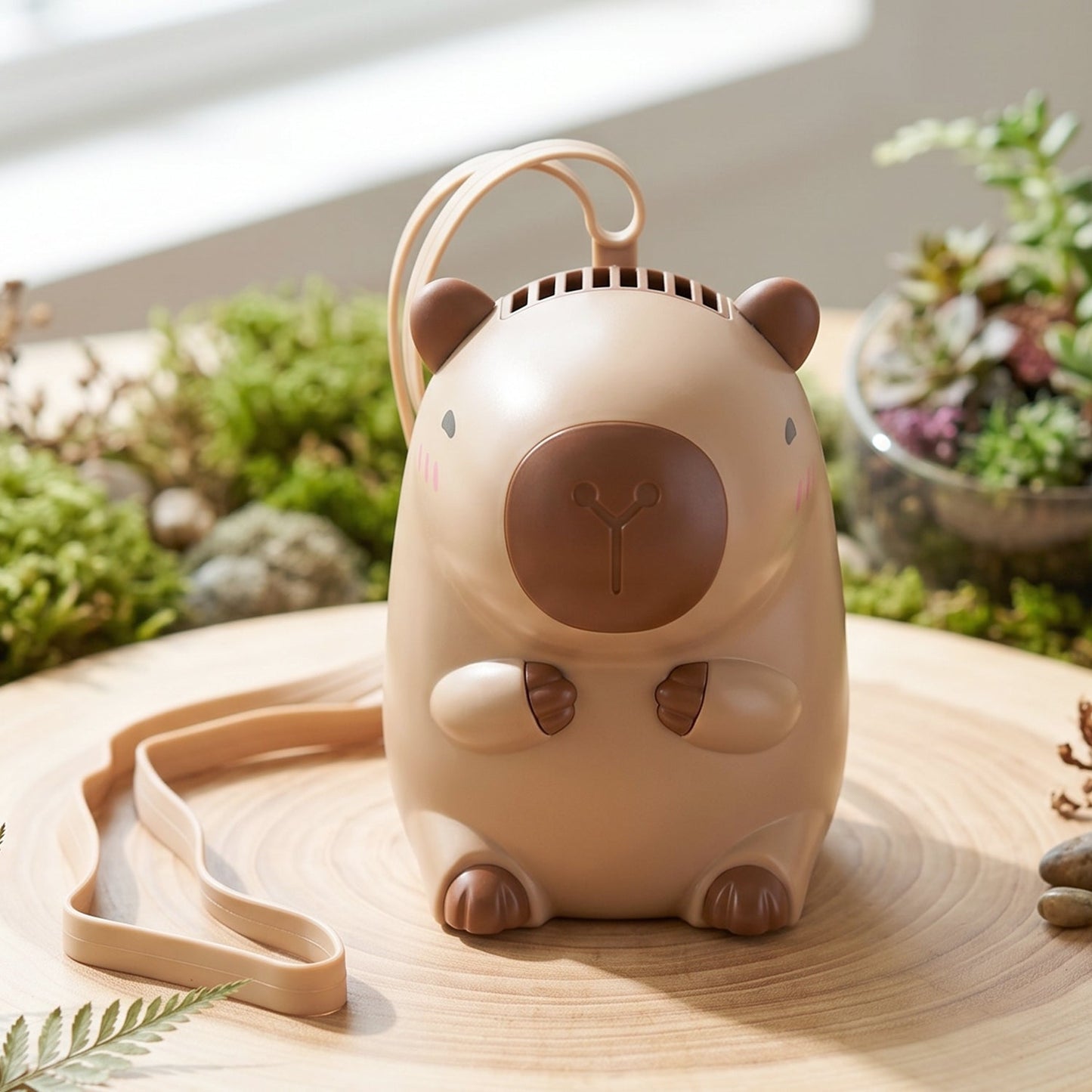 Cute Bear Shape Portable Mini Fan with Neck Strap (1 Pc)