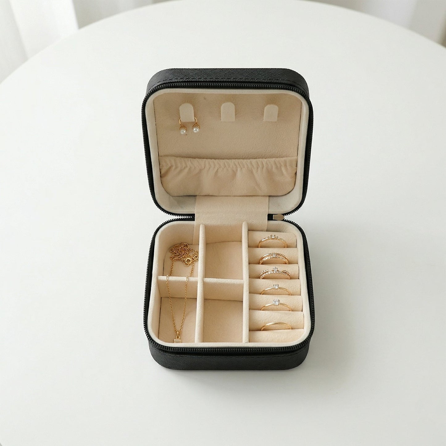 Mini PU Leather jewellery Box for Travel & Storage