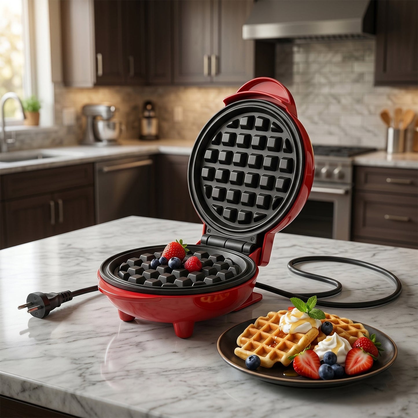 Mini Waffle Maker Machine Waffle Iron Home Appliances Kitchen Gift Easy To Clean, On-Stick Surfaces, Perfect Breakfast, Dessert, Sandwich, Cakes, Other Snacks Machine