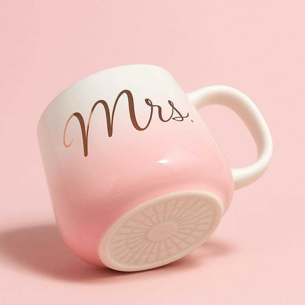 Pink Ceramic 'Mrs.' Mug for Women – Cute Gift for Newlyweds