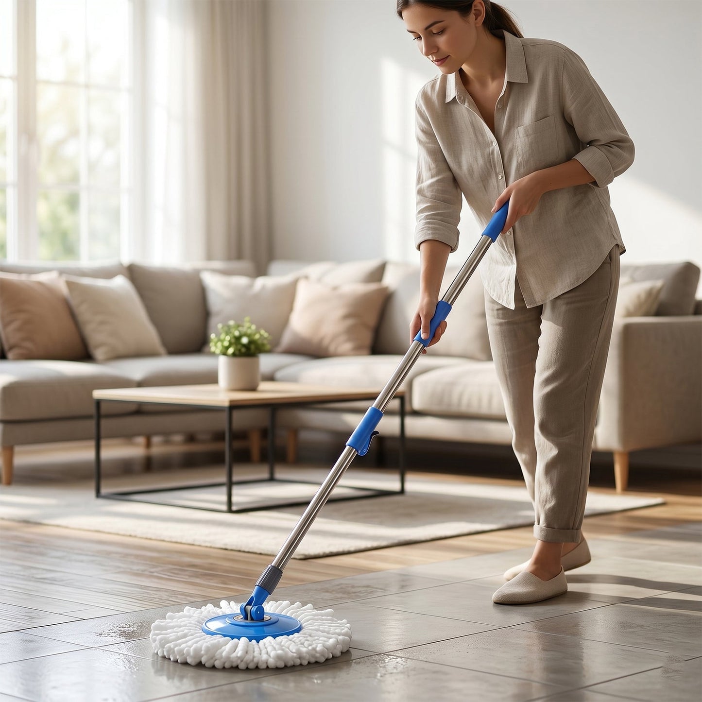 Best 360 Rotate Stainless Steel Handle Spin Mop Set for Floor