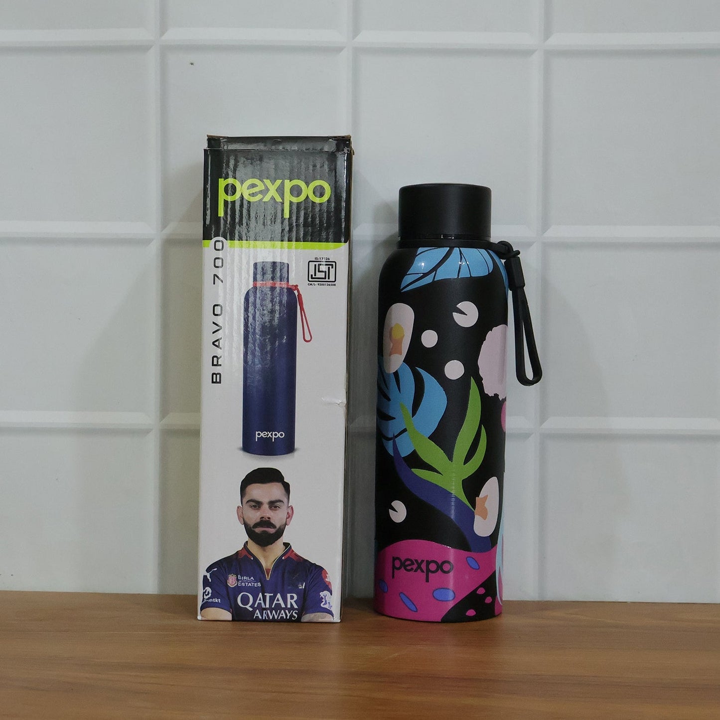 Pexpo Stainless Steel Printed Water Bottle 700 ML Approx (1 Pc)