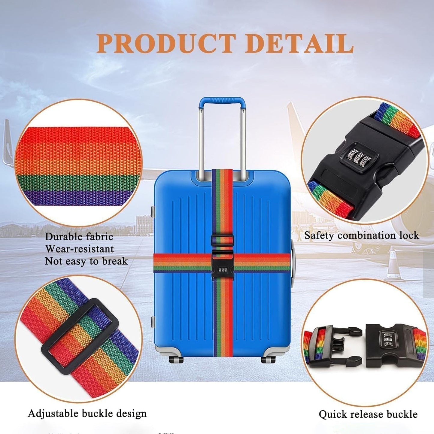 Heavy-Duty Rainbow Webbing with 3-Digit Code Lock
