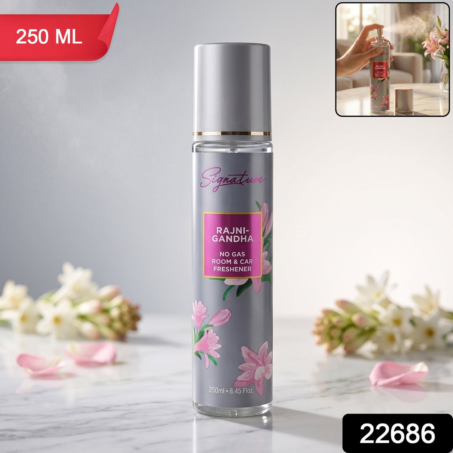 Signature Rajnigandha Room & Car Freshener Spray 250 ML
