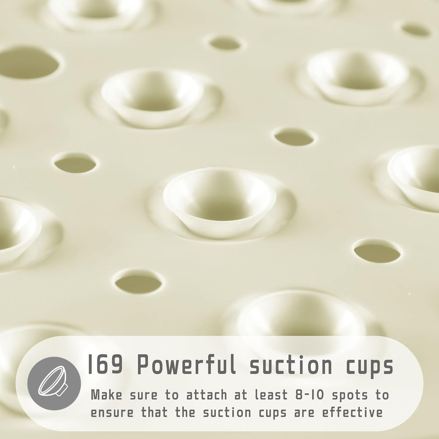 Anti-Slip Bath Mat with Suction Cups (1 Pc, 53x53 Cm)