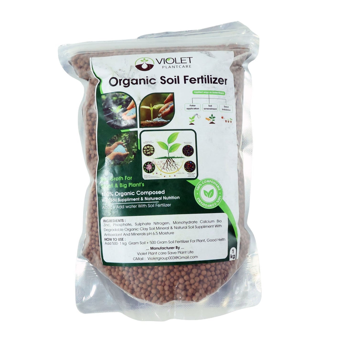 Red Organic Soil Fertilizer Granules (1 KG Pack)
