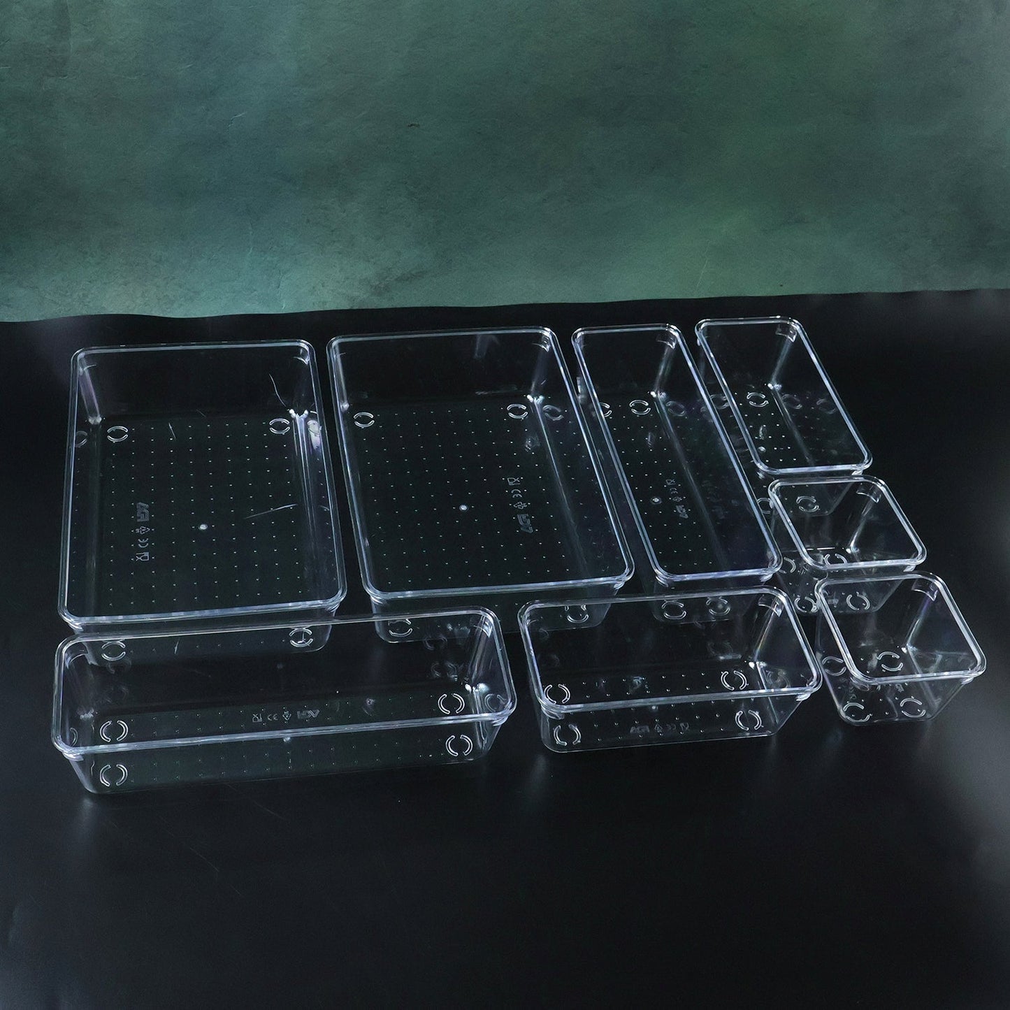 Multipurpose 8 In 1 Drawer Organizer Storage Tray Set (1 Set)