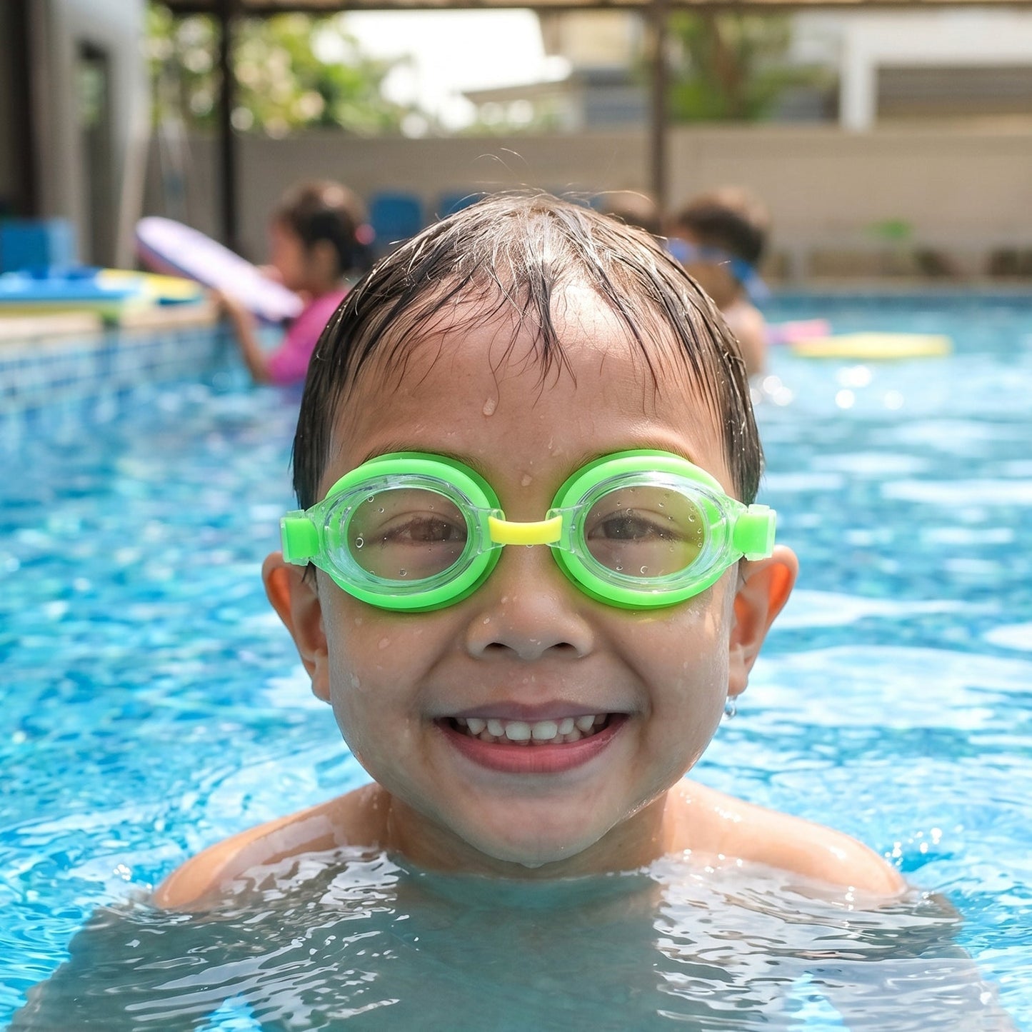 Premium Swimming Goggles with Protective Storage Case (1 Pc)