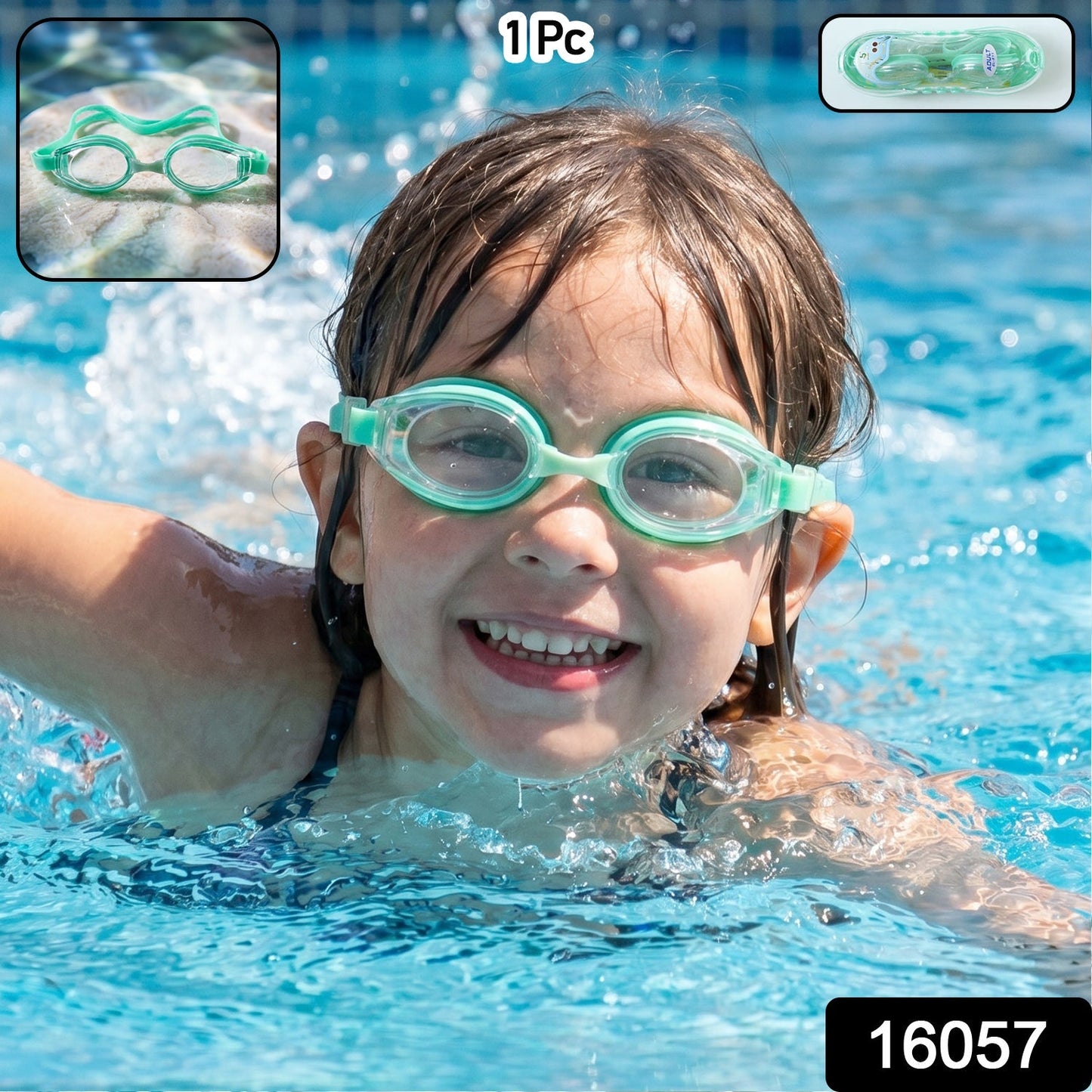 Kids Anti-Fog Swimming Goggles with Adjustable Strap and Leak-Proof Design – 1 Pc
