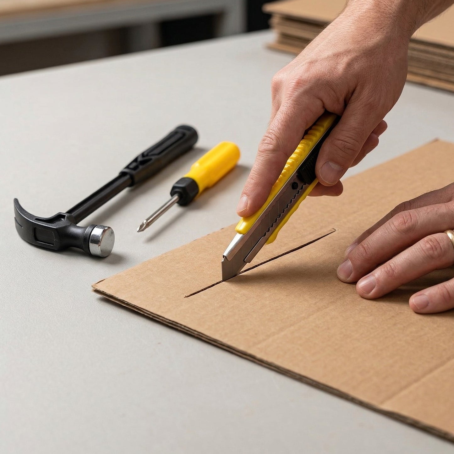 Mini Hardware Tool Kit with Hammer, Screwdriver & Cutter Set