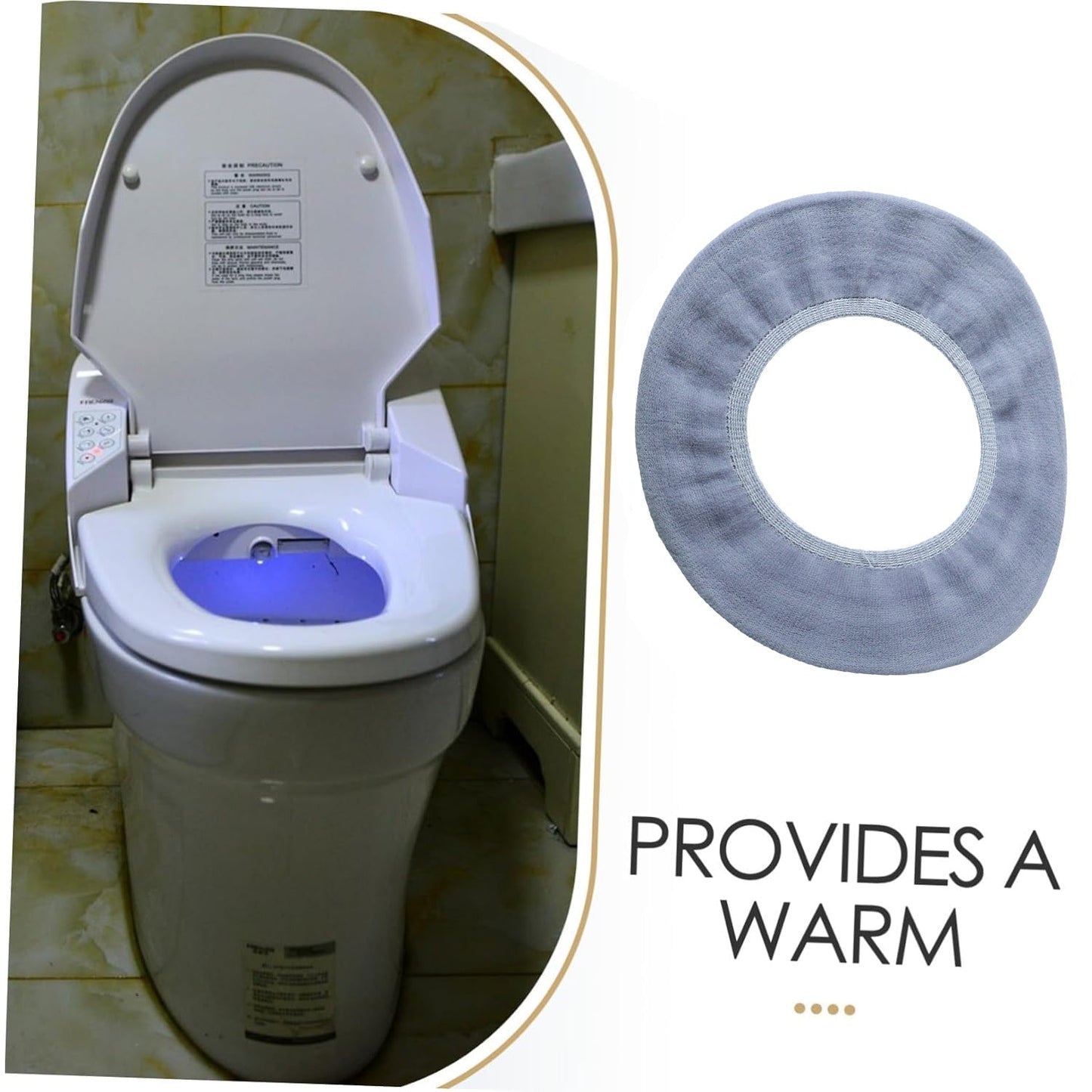 Soft Fabric Elastic Toilet Seat Cover (1 Pc, 29x29 Cm)