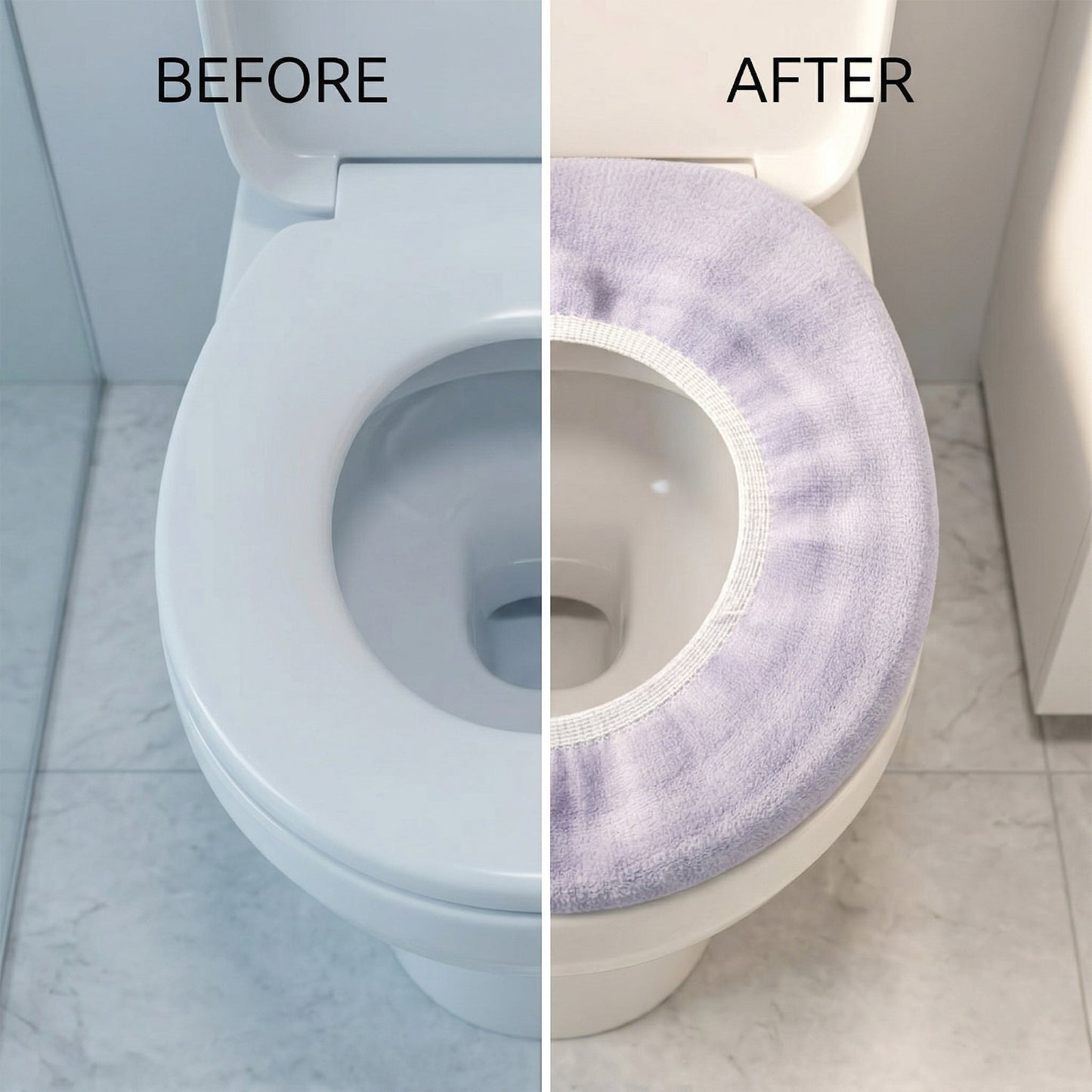 Soft Fabric Elastic Toilet Seat Cover (1 Pc, 29x29 Cm)