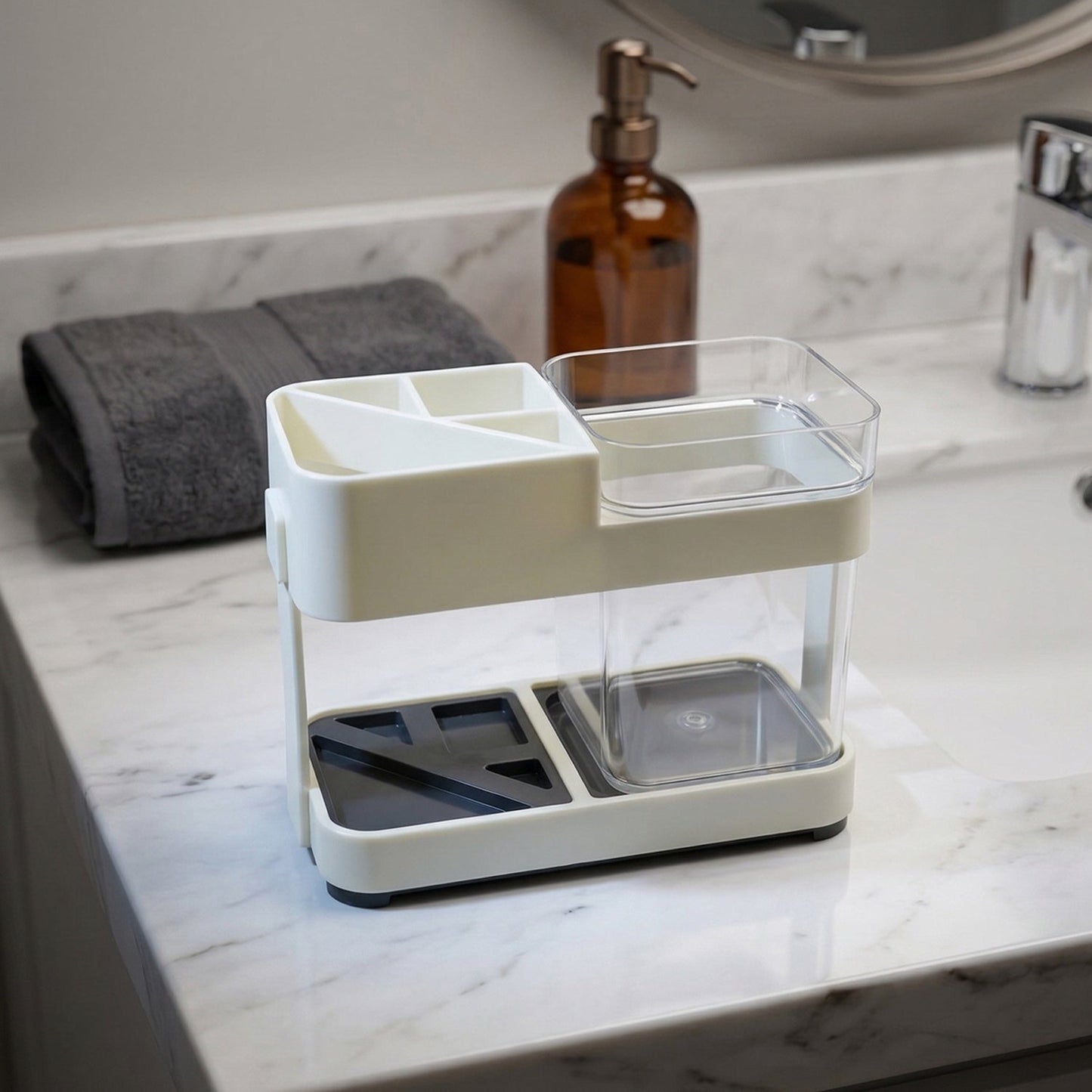 Multipurpose Toothbrush & Toothpaste Stand Holder (1 Set)
