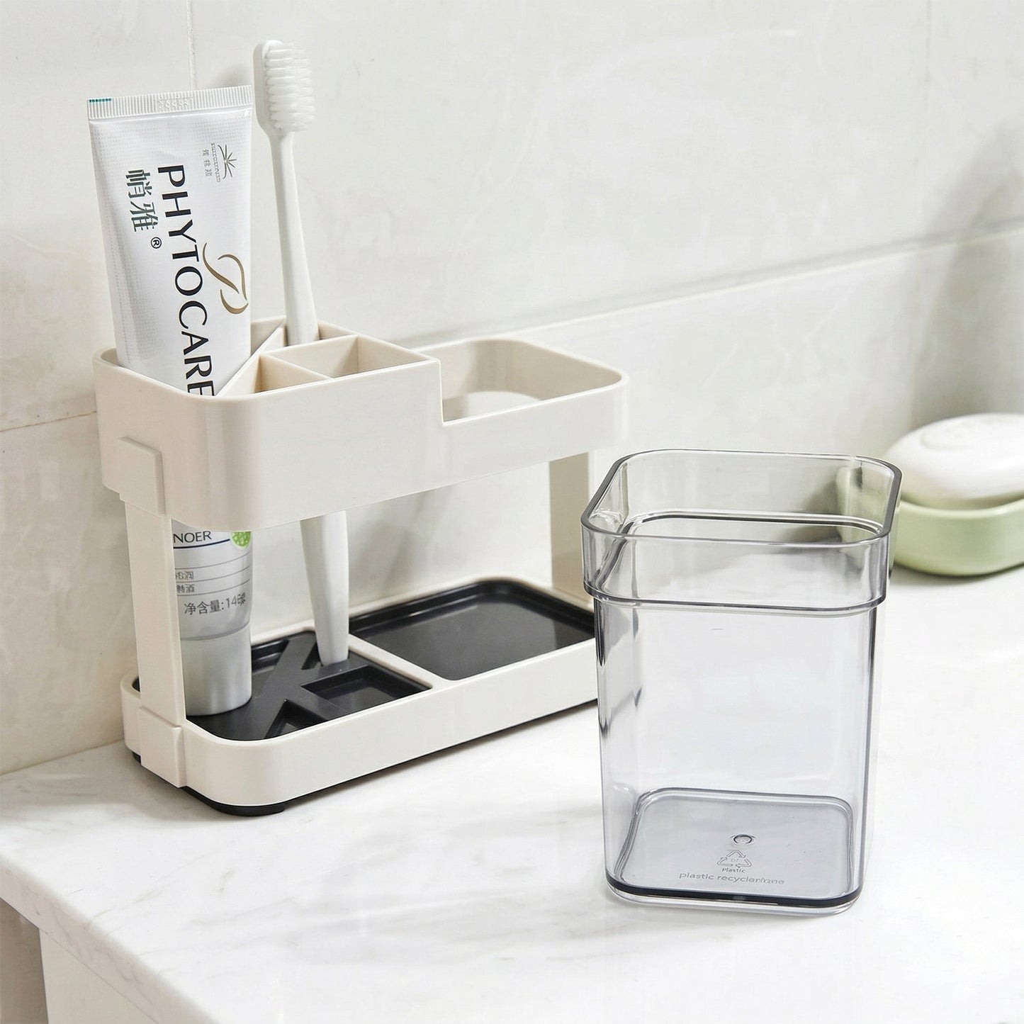 Multipurpose Toothbrush & Toothpaste Stand Holder (1 Set)