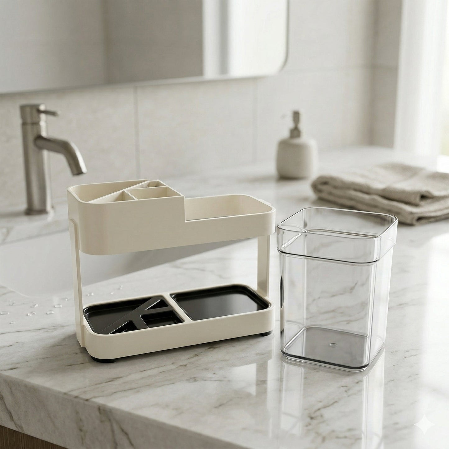 Multipurpose Toothbrush & Toothpaste Stand Holder (1 Set)
