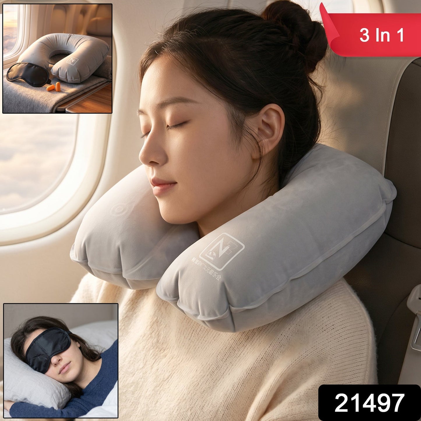 Best Travel Kit for Men & Women: Neck Pillow, Eye Mask & Earplugs