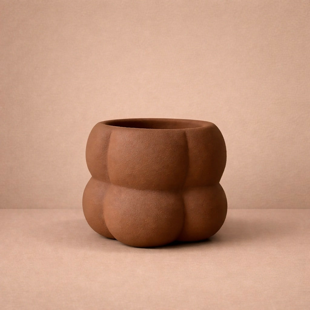 Textured Ceramic Planter Pot Modern Decorative Plant Holder
