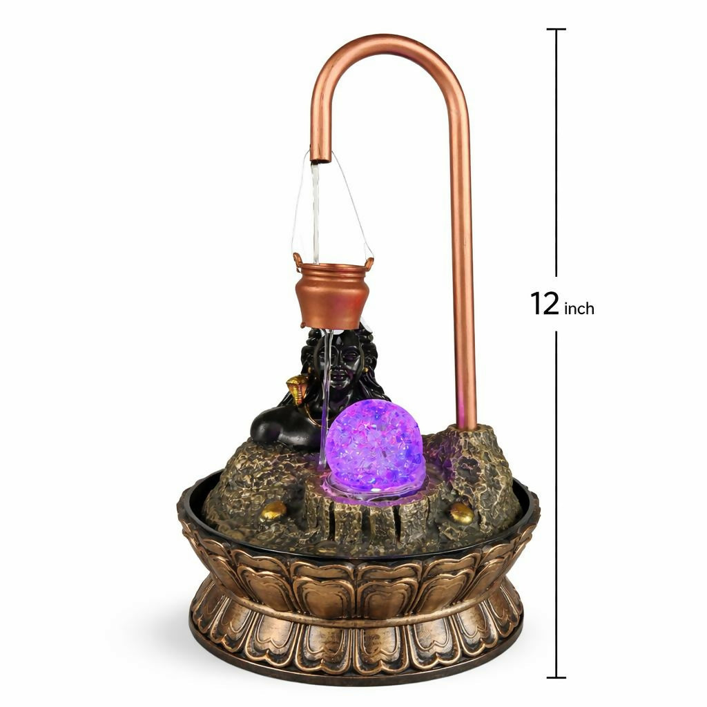 Lord Shiva LED Tabletop Water Fountain for Home Temple