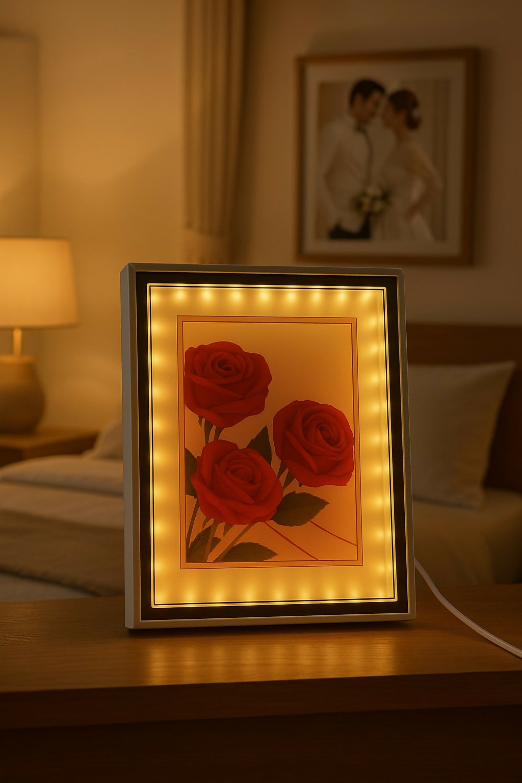 LED Square Photo Frame with Glowing Border