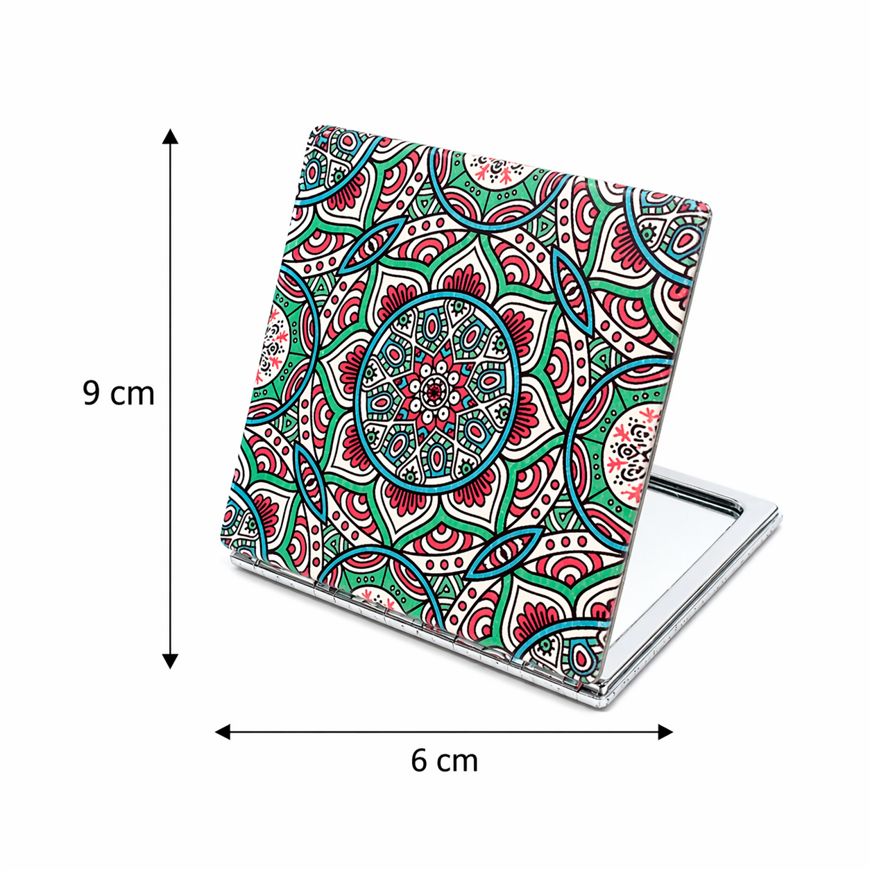 Pocket Folding Makeup Mirror Compact Travel Mirror with Designer Cover (Mix Any One)