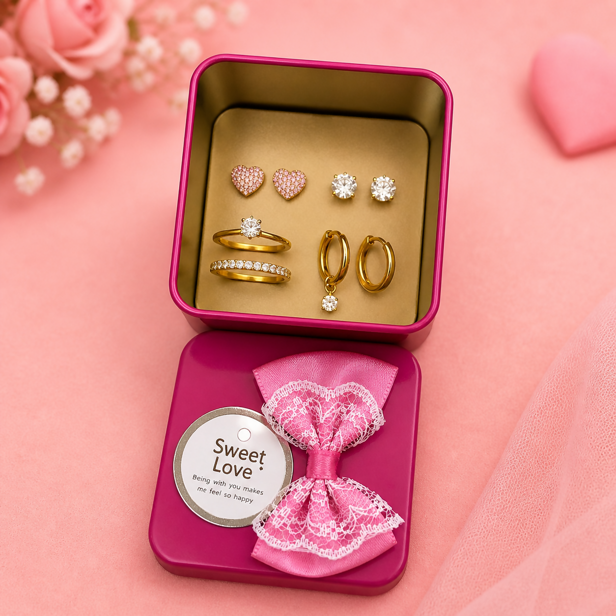 Mini Gift Box with Bow – Decorative Storage & Jewelry Box
