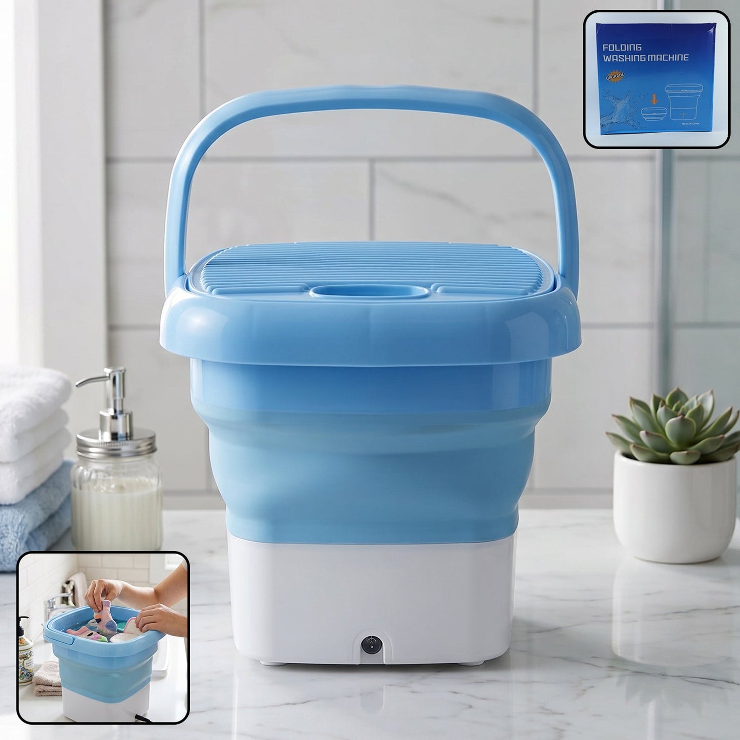 Folding Washing Machine, Mini Portable Washing Machine, Deep Cleaning, Mini Foldable Washing Machine, Suitable For Socks, Underwear, Baby Clothes & Other (1 Pc)