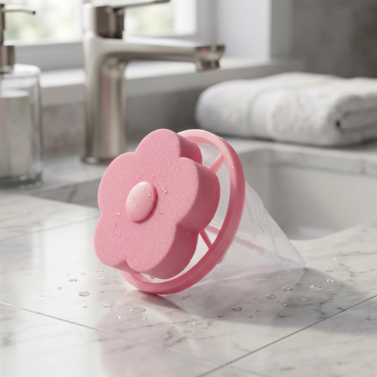 Flower Shape Reusable Laundry Lint Remover - 1 Pc