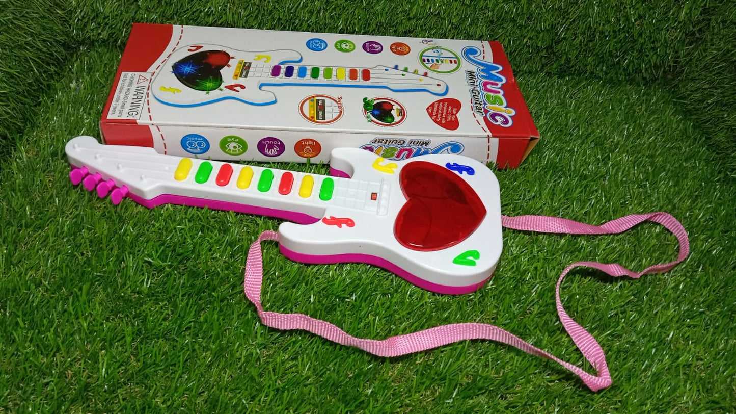 Battery Operated Musical Instruments Mini Guitar Toys and Light for 3+Years Old Kids.