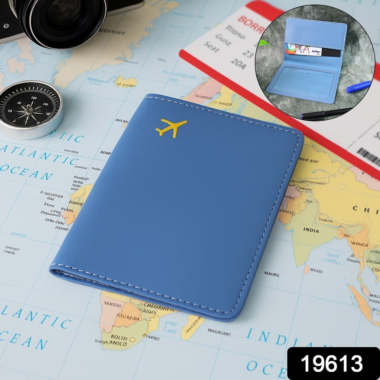 Premium PU Leather Passport Holder with Card Slots (1 Pc)