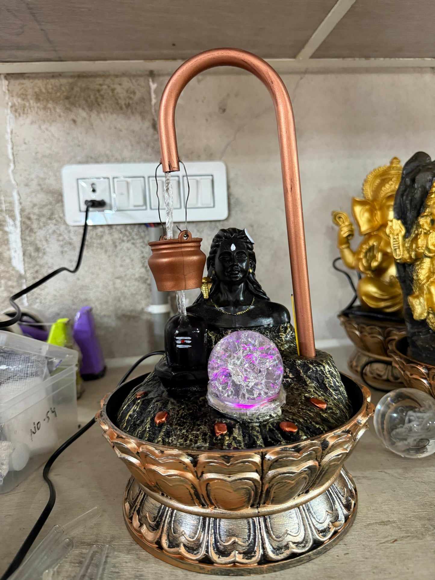 Lord Shiva Shivling LED Water Fountain for Home Temple
